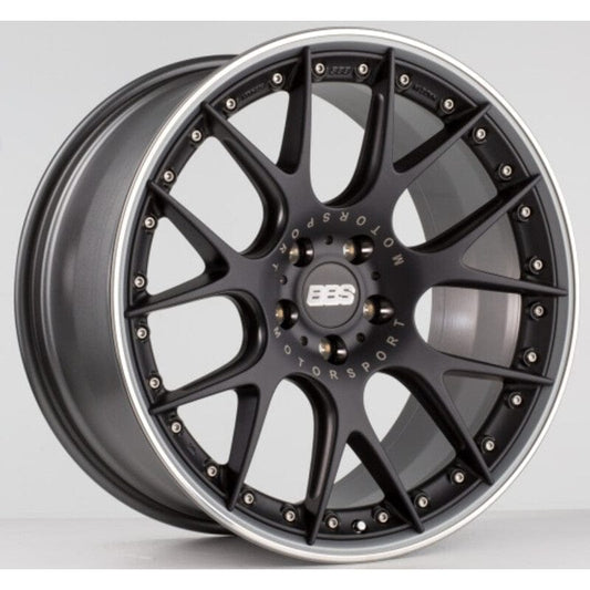 Kies-Motorsports BBS BBS CH-RII 22x10.5 5x112 ET15 Satin Black Center Platinum Lip SS Rim Prot Wheel - 82mm PFS Req