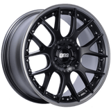 Kies-Motorsports BBS BBS CH-RII 22x10.5 5x112 ET48 Satin Black w/Polished SS Lip Wheel - 82mm PFS/Clip Req.