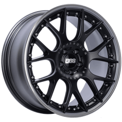 Kies-Motorsports BBS BBS CH-RII 22x10.5 5x112 ET48 Satin Black w/Polished SS Lip Wheel - 82mm PFS/Clip Req.