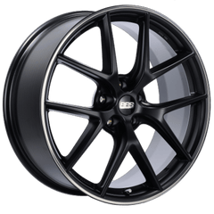 Kies-Motorsports BBS BBS CI-R 19x10 5x112 ET25 Satin Black Polished Rim Protector Wheel -82mm PFS/Clip Required