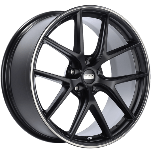 Kies-Motorsports BBS BBS CI-R 20x10 5x112 ET45 Satin Black Polished Rim Protector Wheel -82mm PFS/Clip Required