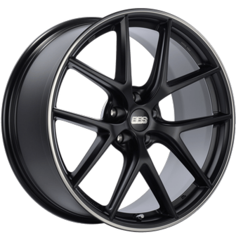Kies-Motorsports BBS BBS CI-R 20x9 5x112 ET39 Satin Black Polished Rim Protector Wheel -82mm PFS/Clip Required