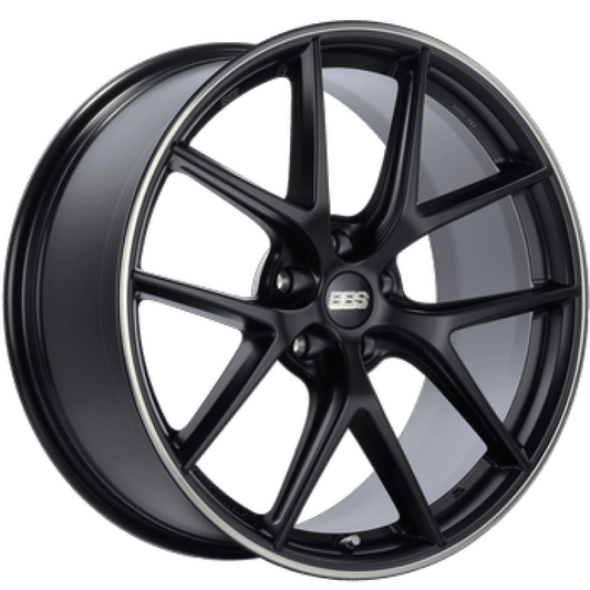 Kies-Motorsports BBS BBS CI-R 20x9 5x112 ET39 Satin Black Polished Rim Protector Wheel -82mm PFS/Clip Required