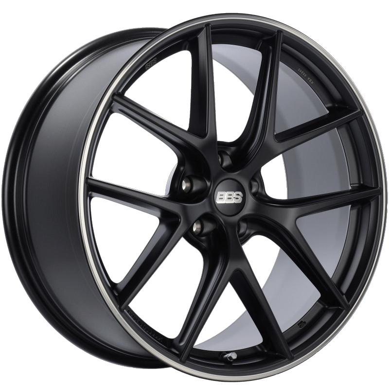 Kies-Motorsports BBS BBS CI-R 20x9 5x120 ET25 Satin Black Polished Rim Protector Wheel -82mm PFS/Clip Required