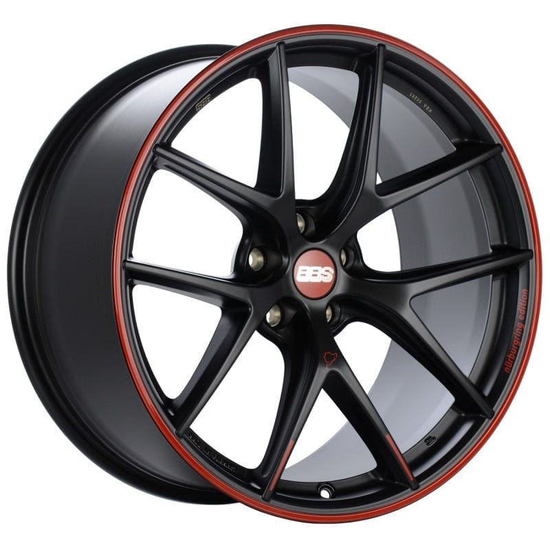 Kies-Motorsports BBS BBS CI-R Nurburgring Edition 19x8.5 5x112 ET45 Satin Black/Red Lip Wheel - 82mm PFS Required