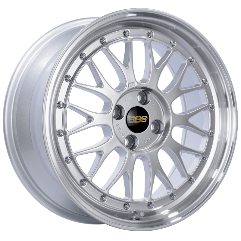 Kies-Motorsports BBS BBS LM 17x7.5 4x100 ET40 Diamond Silver Center Diamond Cut Lip Wheel -70mm PFS/Clip Required