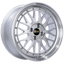 Kies-Motorsports BBS BBS LM 17x7.5 4x100 ET40 Diamond Silver Center Diamond Cut Lip Wheel -70mm PFS/Clip Required