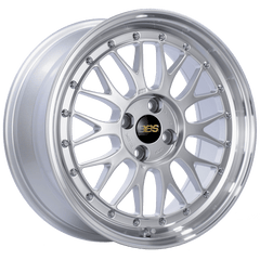 Kies-Motorsports BBS BBS LM 17x7.5 4x100 ET40 Diamond Silver Center Diamond Cut Lip Wheel -70mm PFS/Clip Required