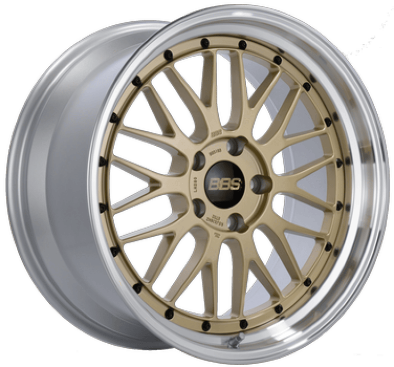 Kies-Motorsports BBS BBS LM 17x8.5 5x120 ET18 82mm PFS Required Gold Center Diamond Cut Lip Wheel Main image