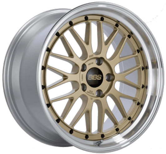 Kies-Motorsports BBS BBS LM 19x8.5 5x120 ET18 PFS Gold Center Diamond Cut Lip Wheel - 82mm PFS/Clip Required