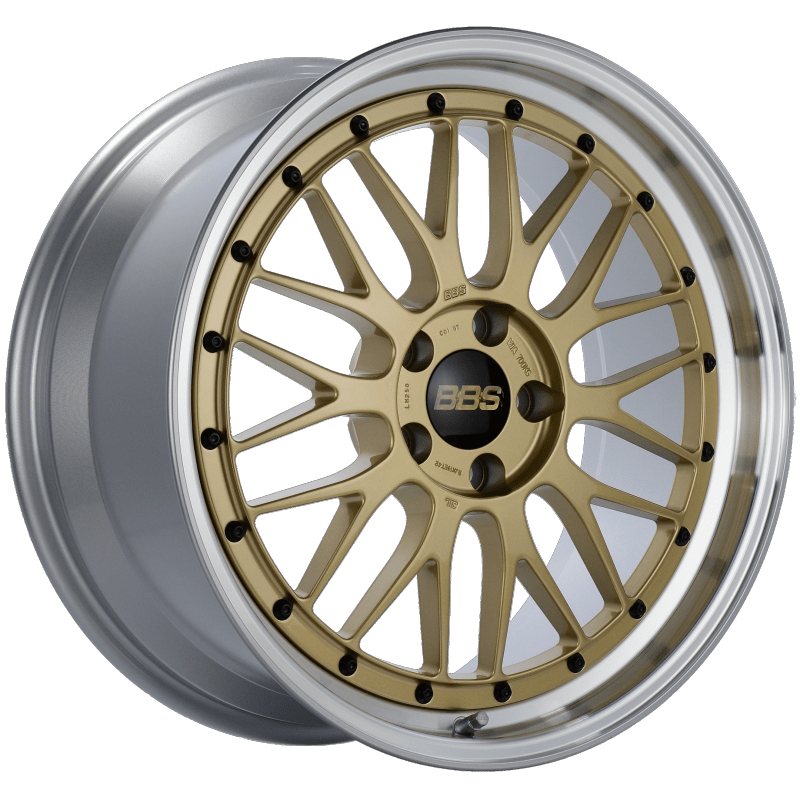 Kies-Motorsports BBS BBS LM 19x9 5x112 ET42 Gold Center Diamond Cut Lip Wheel -82mm PFS/Clip Required