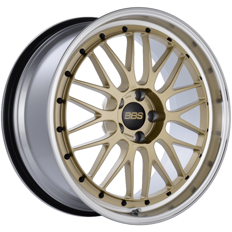 Kies-Motorsports BBS BBS LM 20x9.5 5x114.3 ET40 CB66 Gold Center Diamond Cut Lip Wheel