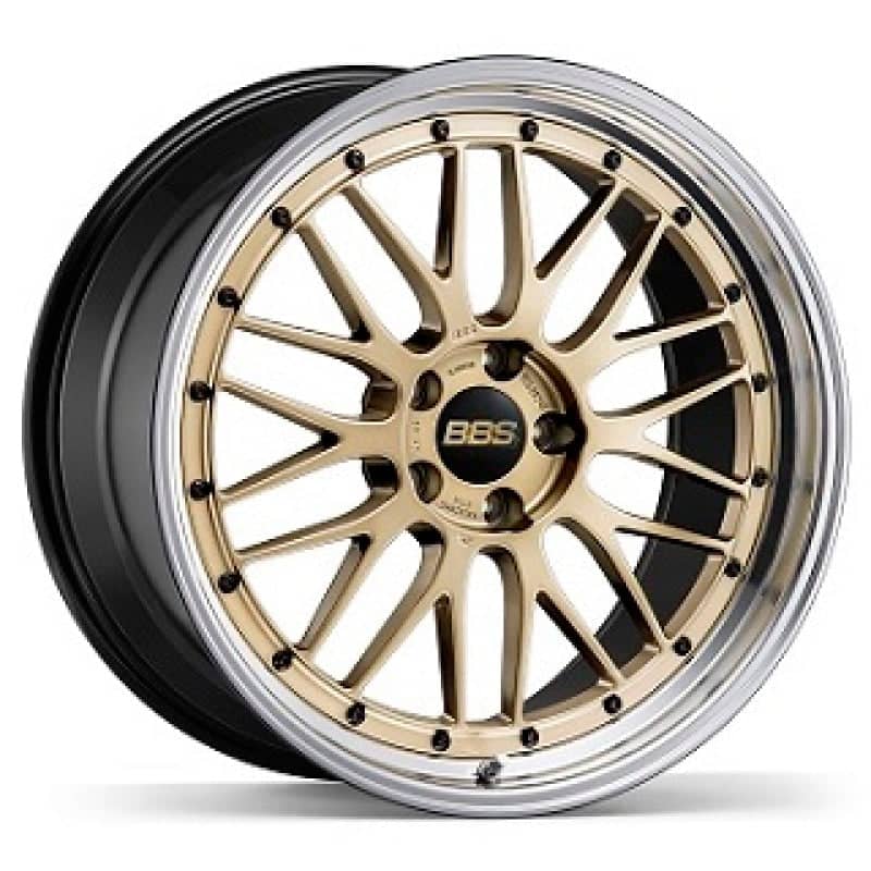 Kies-Motorsports BBS BBS LM 20x9 5x130 ET42 CB71.6 Gold Wheel w/ Diamond Cut Machined Lip