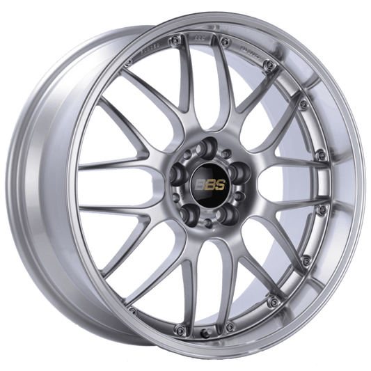 Kies-Motorsports BBS BBS RS-GT 20x8.5 5x120 ET15 Diamond Silver Center Diamond Cut Lip Wheel -82mm PFS/Clip Required