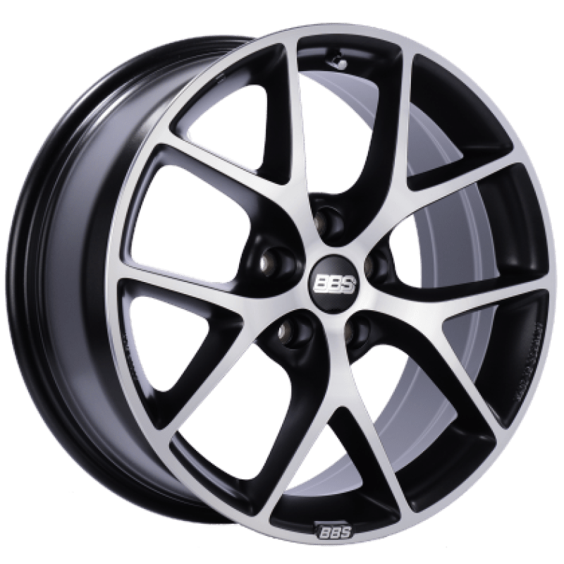 Kies-Motorsports BBS BBS SR 18x8 5x112 ET30 Satin Black Diamond Cut Face Wheel -82mm PFS/Clip Required