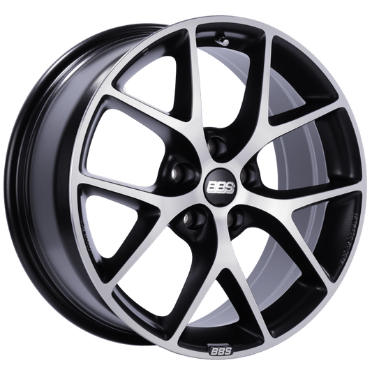 Kies-Motorsports BBS BBS SR 18x8 5x112 ET35 Satin Black Diamond Cut Face Wheel -82mm PFS/Clip Required