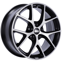Kies-Motorsports BBS BBS SR 19x8.5 5x108 ET45 Satin Black Diamond Cut Face Wheel -70mm PFS/Clip Required