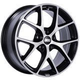 Kies-Motorsports BBS BBS SR 19x8.5 5x114.3 ET45 Satin Black Diamond Cut Face Wheel -82mm PFS/Clip Required