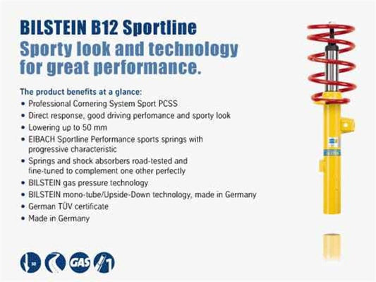 Kies-Motorsports Bilstein Bilstein B12 (Sportline) Suspension Kit 13-18 BMW 320i Front and Rear Monotube Suspension Kit
