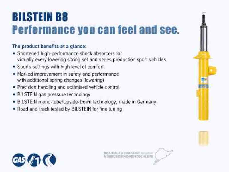 Kies-Motorsports Bilstein Bilstein B8 (SP) BMW 3 Series Front Right 36mm Monotube Strut Assembly **SPECIAL ORDER**