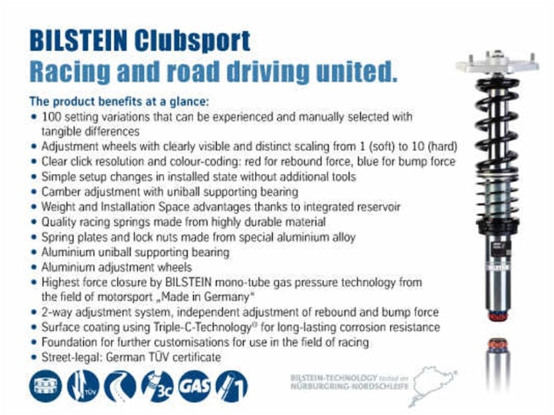Kies-Motorsports Bilstein Bilstein Clubsport 2016 Porsche Cayman Suspension Kit Main image