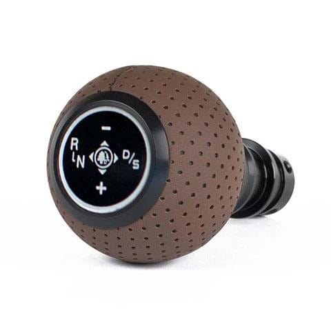 Kies-Motorsports Black Forest Industries BFI GS2 Air Leather Shift Knob/Alcantara Boot Combo (F80/82/87 DCT Fitment) Naugat Brown Air Leather/Black Anodized / Black Main image