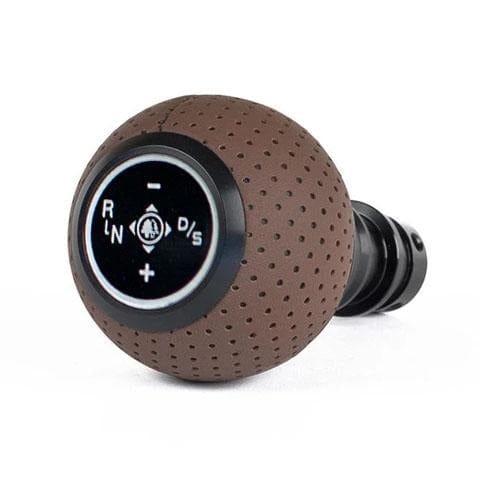 Kies-Motorsports Black Forest Industries BFI GS2 Air Leather Shift Knob/Nappa Leather  Boot Combo (F80/82/87 DCT Fitment) Naugat Brown Air Leather/Black Anodized / Black