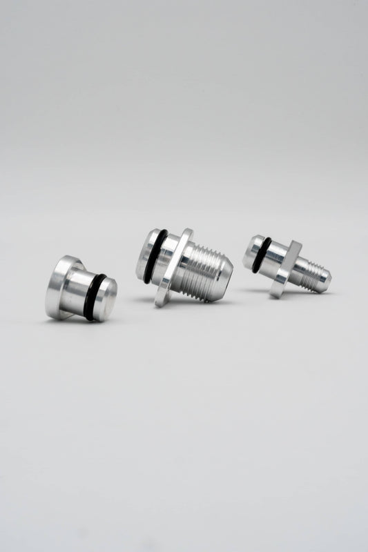 Kies-Motorsports Black Market Race B58 Turbo Oil Feed, Drain, and coolant bungs
