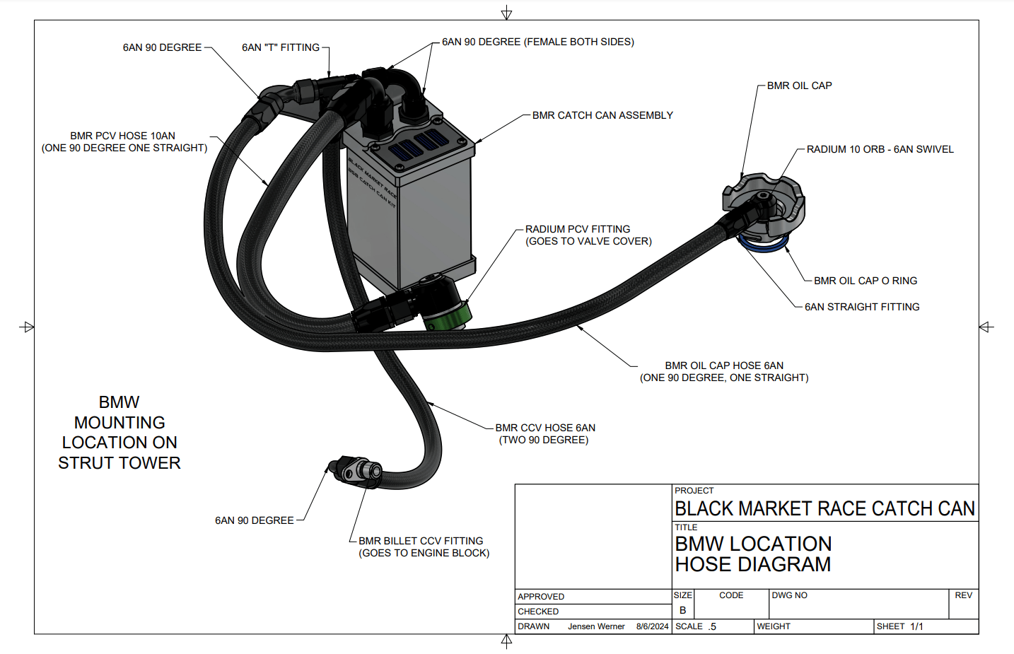 Kies-Motorsports Black Market Race BMR Gen 2 B58 Catch Can Kit