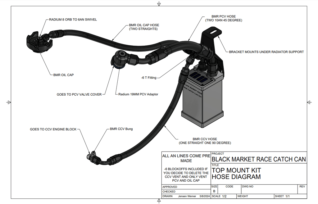 Kies-Motorsports Black Market Race BMR Gen 2 B58 Catch Can Kit