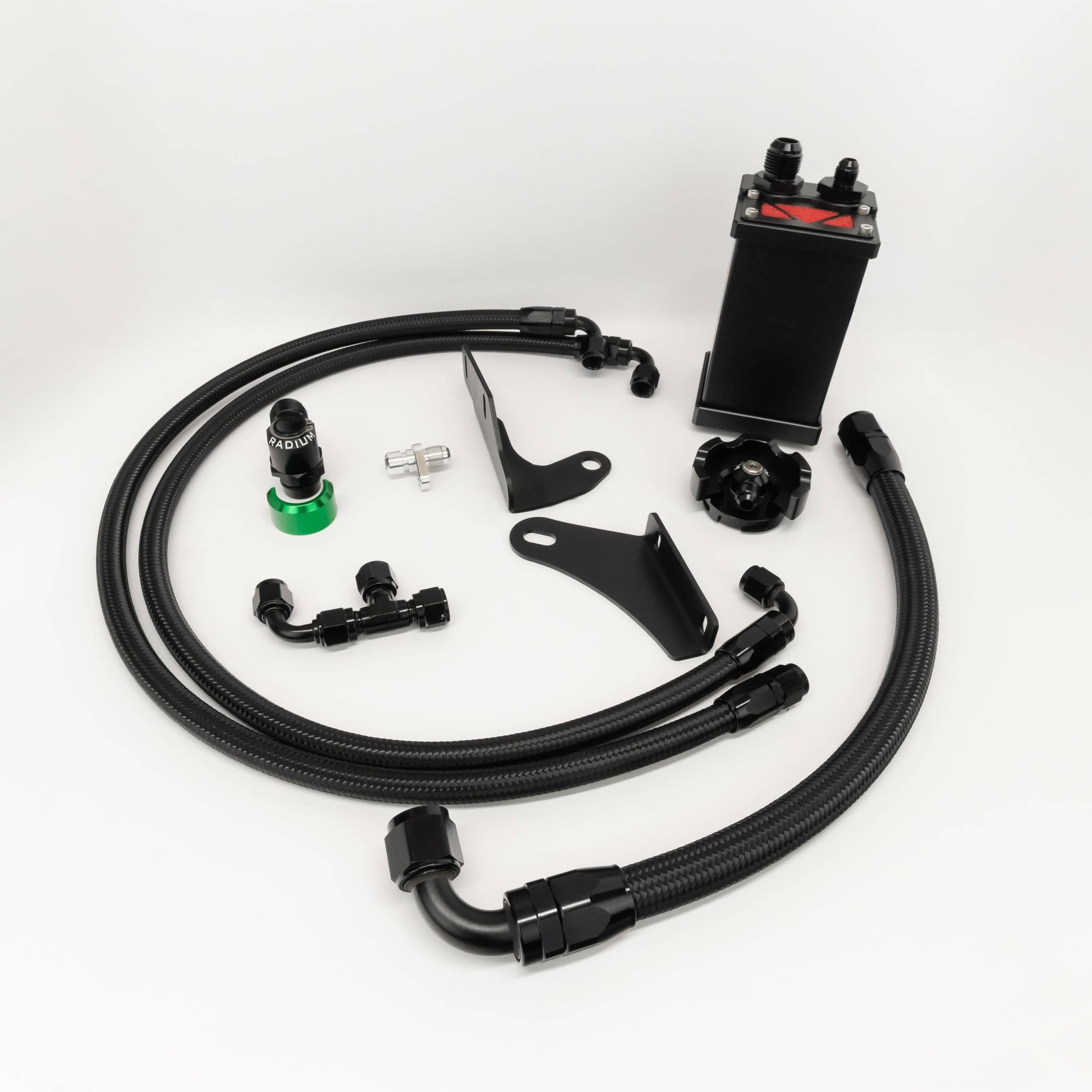 Kies-Motorsports Black Market Race BMR Gen 2 B58 Catch Can Kit CCV AND PCV ONLY / Stealth Black / Supra Stock or Hybrid Turbo