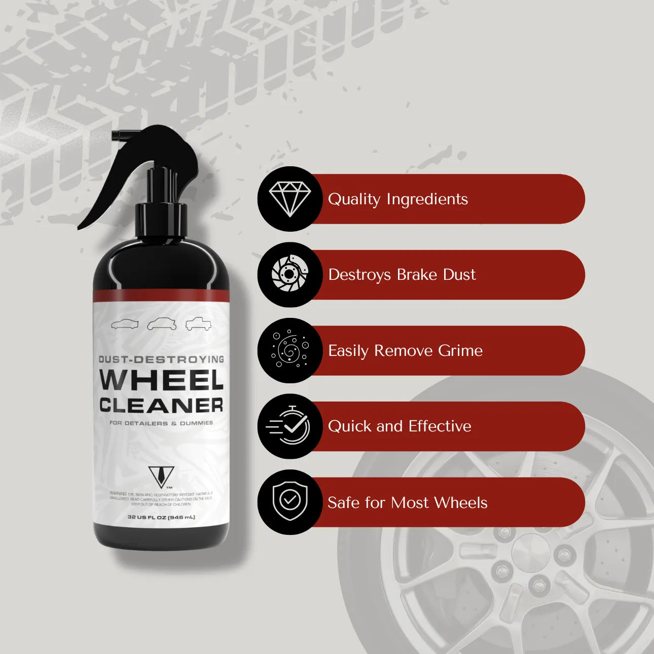 Kies-Motorsports Blk Tie Detailing Dust-Destroying Wheel Cleaner 32oz