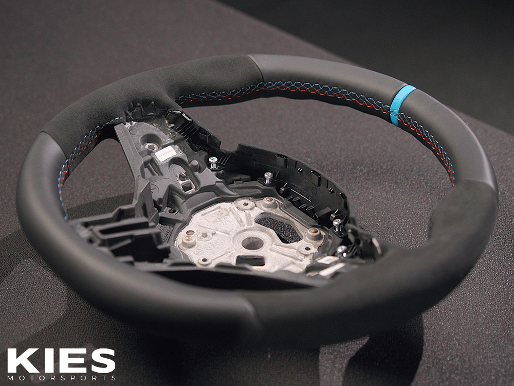 Kies-Motorsports BMW BMW OEM G SERIES M Performance Steering Wheel Blue Stripe with M Stitching / Automatic