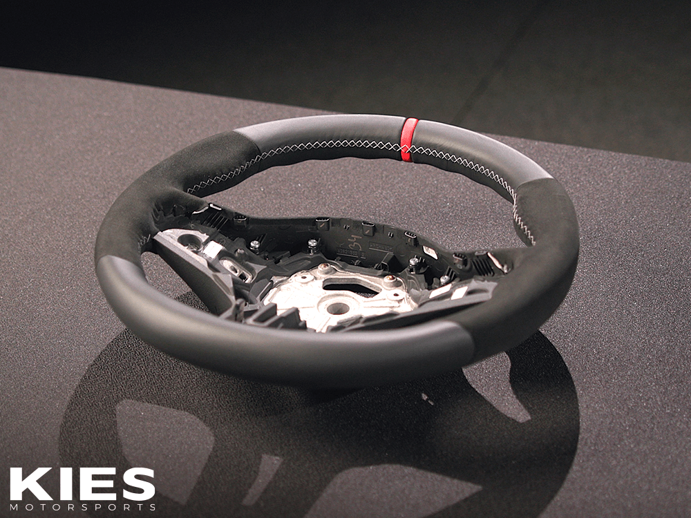 Kies-Motorsports BMW BMW OEM G SERIES M Performance Steering Wheel RED Stripe with White Stitching / Automatic