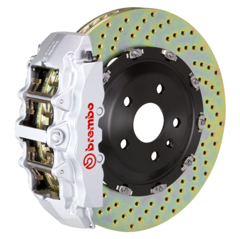 Kies-Motorsports Brembo Brembo 00-03 M5/97-03 5-Series Front GT BBK 8 Piston Cast 380x34 2pc Rotor Drilled-Silver