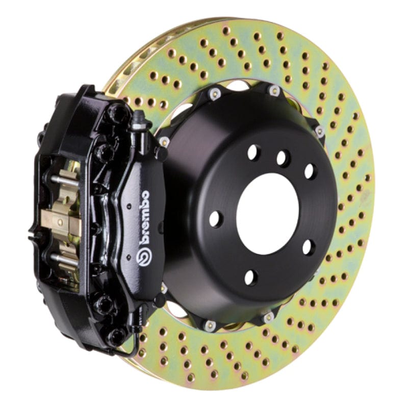 Kies-Motorsports Brembo Brembo 00-03 M5/97-03 5-Series Rear GT BBK 4 Piston Cast 2pc 345x28 2pc Rotor Drilled-Black