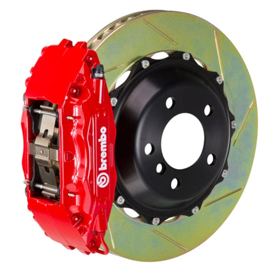 Kies-Motorsports Brembo Brembo 01-06 M3 (E46) Front GT BBK 4 Piston Cast 2pc 355x32 2pc Rotor Slotted Type1-Red