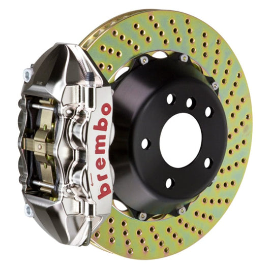 Kies-Motorsports Brembo Brembo 01-06 M3 Rear GTR BBK 4 Piston Billet345x28 2pc Rotor Drilled- Nickel Plated
