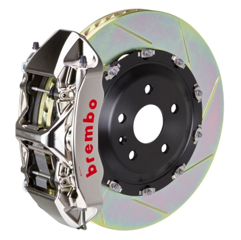 Kies-Motorsports Brembo Brembo 02-05 7-Series (Thru 3/5 Prod) Fr GTR BBK 6Pis Billet 380x34 2pc Rtr Slot Type1-Nickel