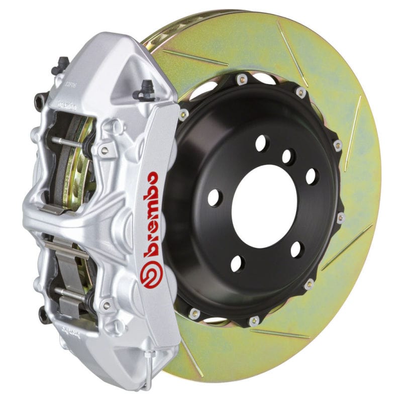 Kies-Motorsports Brembo Brembo 02-05 996 GT2 Front GT BBK 6 Piston Cast 380x32 2pc Rotor Slotted Type1 -Silver