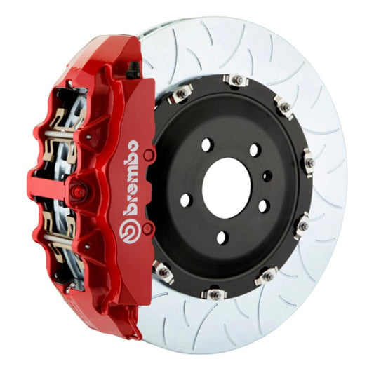 Kies-Motorsports Brembo Brembo 02-05 996 GT2 Front GT BBK 6 Piston Cast 380x34 2pc Rotor Slotted Type3-Red