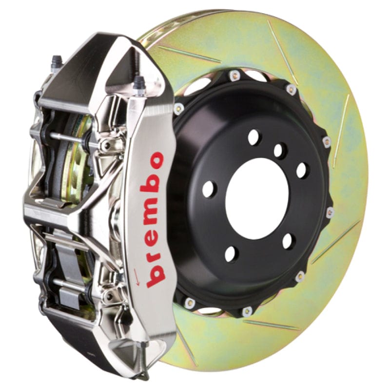 Kies-Motorsports Brembo Brembo 02-05 996 GT2 Front GTR BBK 6 Piston Billet 380x32 2pc Rotor Slotted Type1 - Nickel