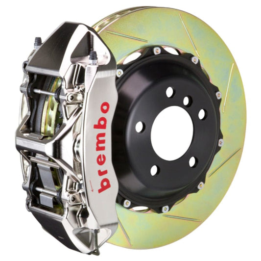 Kies-Motorsports Brembo Brembo 02-05 996 GT2 Front GTR BBK 6 Piston Billet 380x32 2pc Rotor Slotted Type1 - Nickel