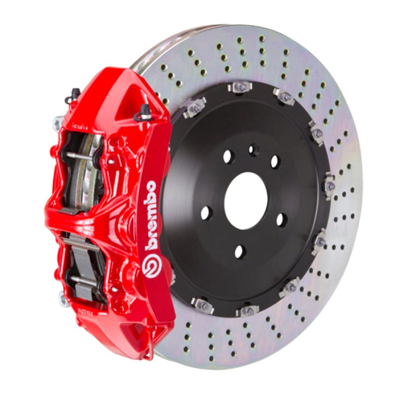 Kies-Motorsports Brembo Brembo 03-07 Cayenne/S/Turbo Front GT BBK 6 Piston Cast 405x34 2pc Rotor Drilled-Red