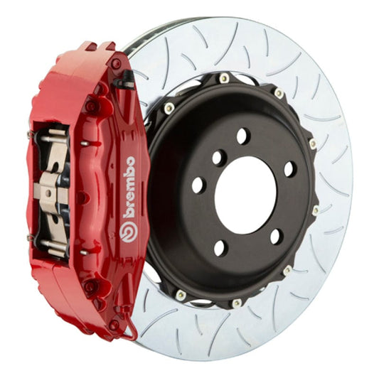 Kies-Motorsports Brembo Brembo 03-08 FX35/FX45 Front GT BBK 4 Piston Cast 2pc 380x32 2pc Rotor Slotted Type-3-Red