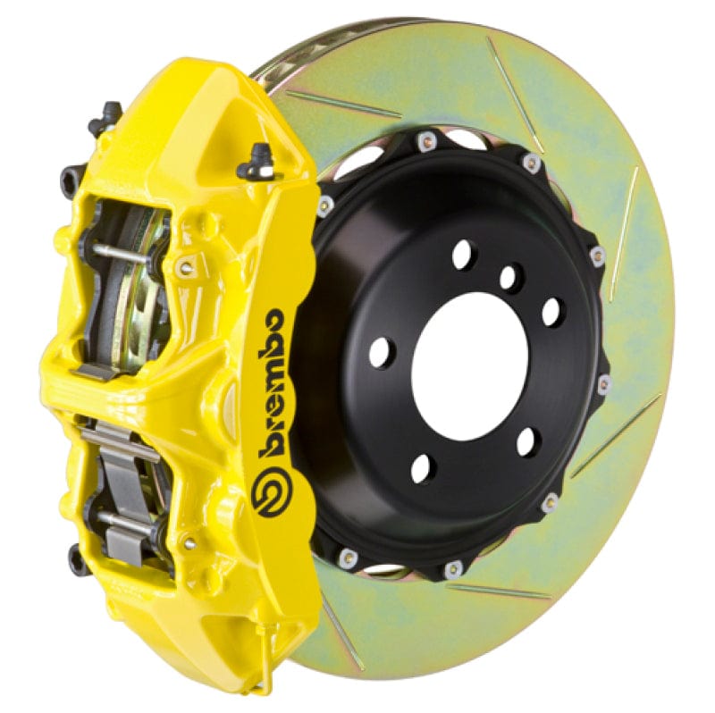 Kies-Motorsports Brembo Brembo 04-10 5-Series (Excl. xDrive/M5) Fr GT BBK 6Pist Cast 380x32 2pc Rotor Slotted Type1-Yellow