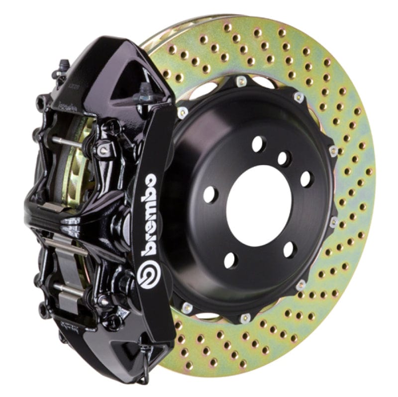 Kies-Motorsports Brembo Brembo 04-10 5-Series (Excl. xDrive/M5) Front GT BBK 6 Piston Cast 380x32 2pc Rotor Drilled-Black