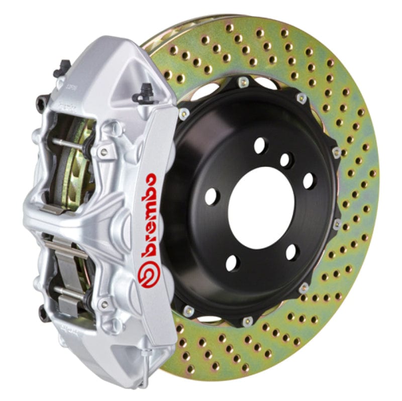 Kies-Motorsports Brembo Brembo 04-10 5-Series (Excl. xDrive/M5) Front GT BBK 6 Piston Cast 380x32 2pc Rotor Drilled-Silver