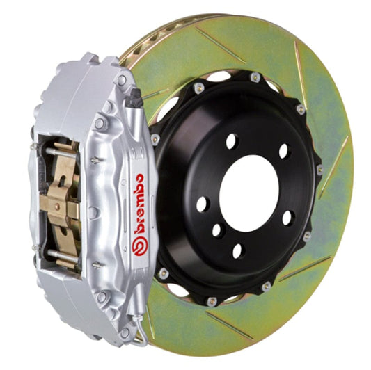Kies-Motorsports Brembo Brembo 05-14 Mustang GT Excl non-ABS Fr GT BBK 4Pis Cast 2pc 355x32 1pc Rtr Slot Type1-Silver