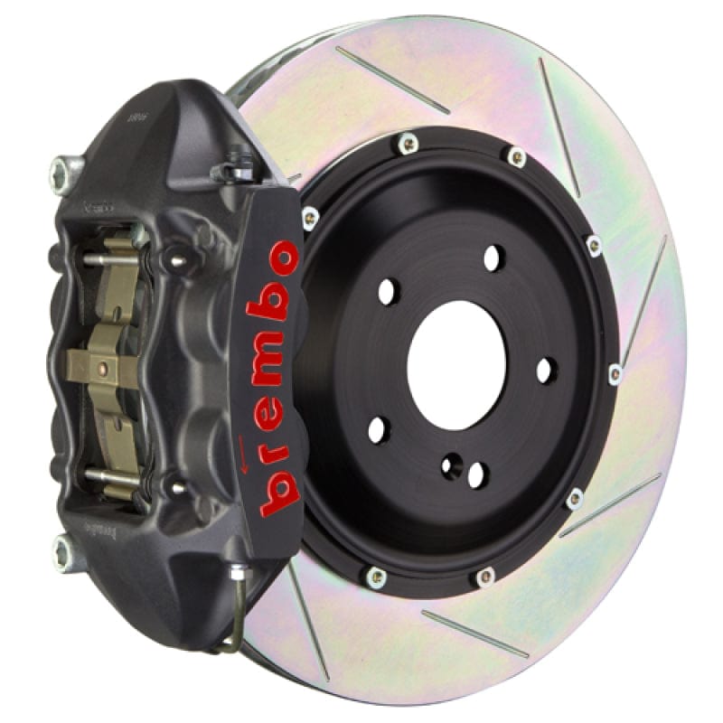 Kies-Motorsports Brembo Brembo 08-13 135i Rear GTS BBK 4 Piston Cast 345x28 2pc Rotor Slotted Type1-Black HA